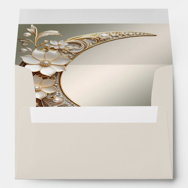 Decorative Crescent Moon Frame Envelope (Back (Bottom))