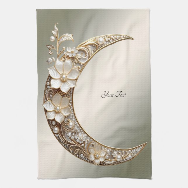 Decorative Crescent Moon Frame Kitchen Towel (Vertical)