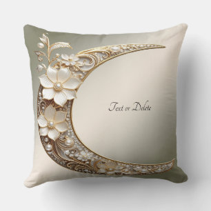 Decorative Crescent Moon Frame Throw Pillow
