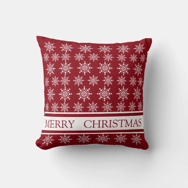 Decorative Crystal Snowflake Christmas Throw Pillow (Front)