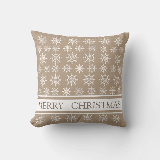 Decorative Crystal Snowflake Christmas Throw Pillow (Front)