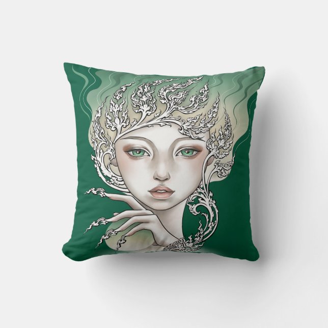 Decorative cushion Goddess of Green Trees (Front)