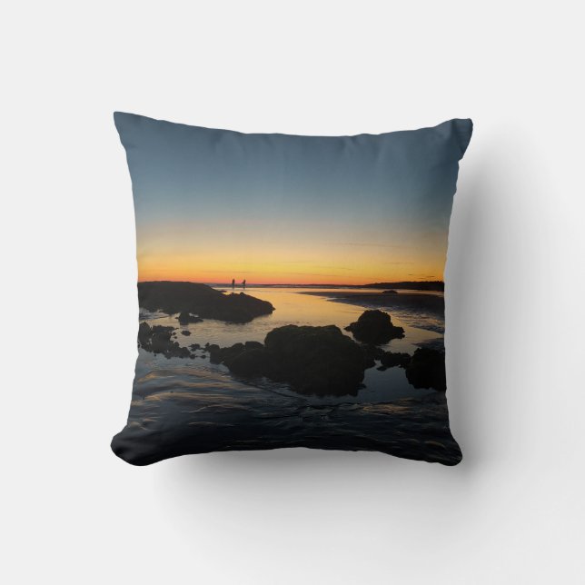 decorative cushion, sunset beach throw pillow (Front)