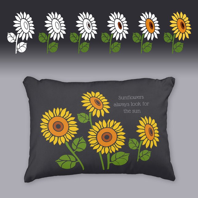 Decorative customizable colour sunflowers CC1073 Accent Pillow (Creator Uploaded)