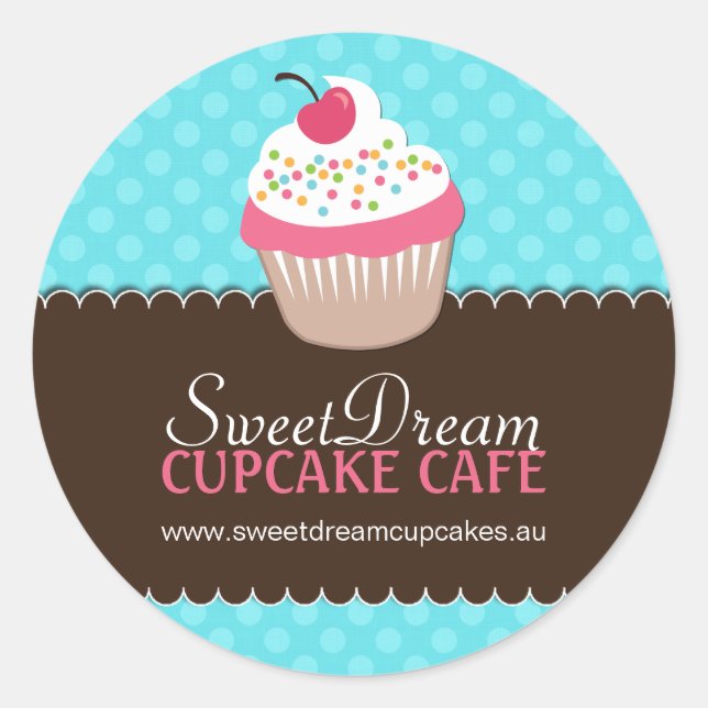 Decorative Cute Cupcake Jar Stickers (Front)