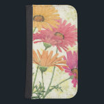 Decorative Daisies Samsung S4 Wallet Case<br><div class="desc">© Sue Schlabach / Wild Apple.  A collection of decorative daisies in yellow and pink shades. The image features an off white background.</div>