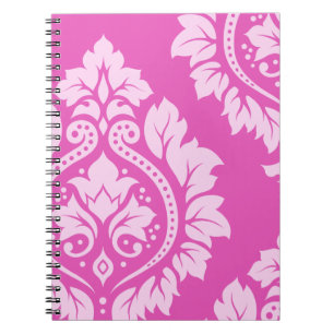 Decorative Damask Art I – Light on Dark Pink Notebook