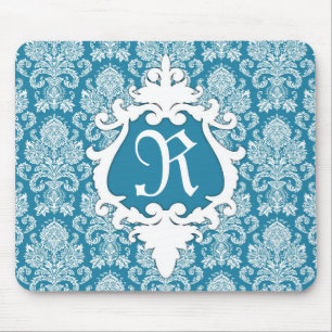 Decorative Damask Monogram Mousepad