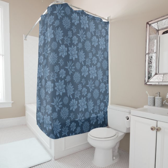 Decorative Dark Blue Floral Pattern (In Situ)