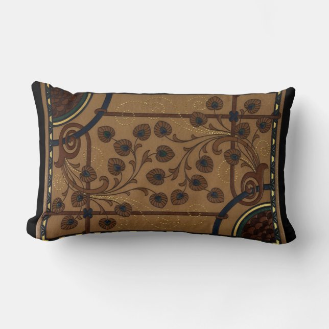 Decorative Deco Flowers Lumbar Pillow (Front)