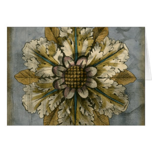 Decorative Demask Rosette on Grey Background
