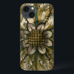 Decorative Demask Rosette on Grey Background iPhone 13 Case<br><div class="desc">Jennifer Goldberger produced this decorative damask featuring a beautiful rosette over a grey background. A damask is a woven pattern that can be made of silk,  wool,  linen,  or other fabrics that was invented during the Byzantine empire. Purchase this print to show your friends your love of ancient culture!</div>