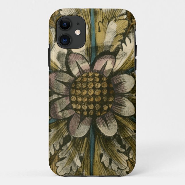 Decorative Demask Rosette on Grey Background Case-Mate iPhone Case (Back)