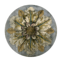 Decorative Demask Rosette on Grey Background