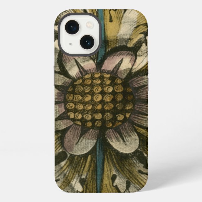 Decorative Demask Rosette on Grey Background iPhone Case (Back)