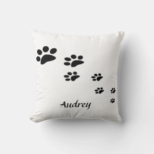 Decorative Dog Paw animal print pattern Throw Pillow
