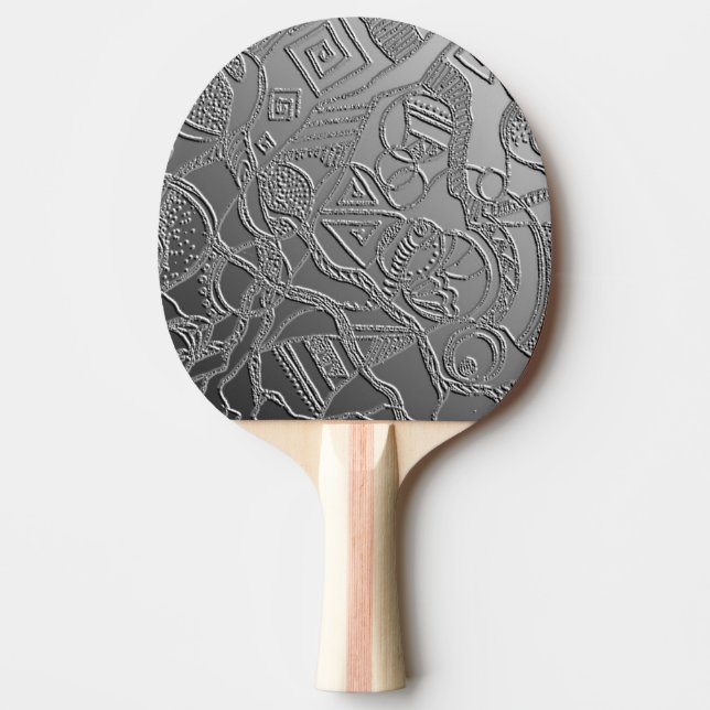 decorative doodle pattern ping pong paddle (Front)
