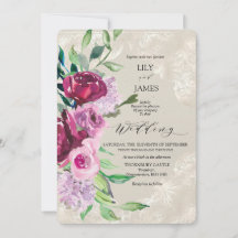 Decorative Dove Grey with Wine and Pink roses