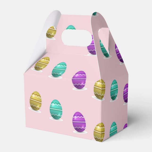 Decorative Easter eggs on pink Favor Box (Front Side)