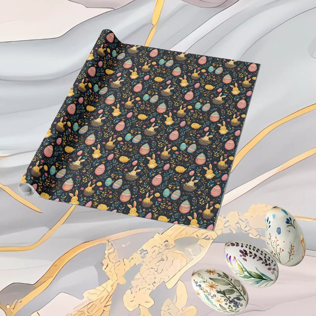 Decorative Eggs Easter Bunny Minimal Rustic Decor Wrapping Paper (Decorative Eggs Easter Bunny Minimal Rustic Decor Wrapping Paper)