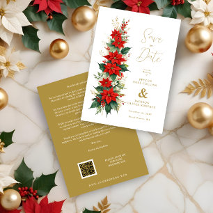 Decorative & Elaborate Elegant Poinsettias Garland Save The Date