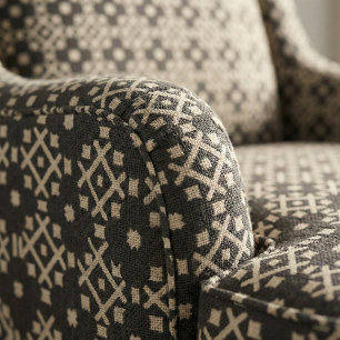 Decorative Elegant Black & Beige Geometric Pattern Fabric