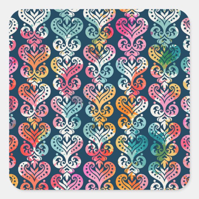 Decorative elements, versatile pattern design. square sticker (Front)