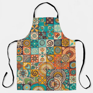 Decorative Elements: Vintage Hand-Drawn Pattern Apron