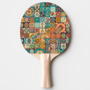 Decorative Elements: Vintage Hand-Drawn Pattern Ping Pong Paddle