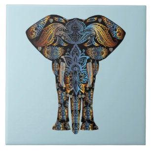 Decorative Elephant Design Tile