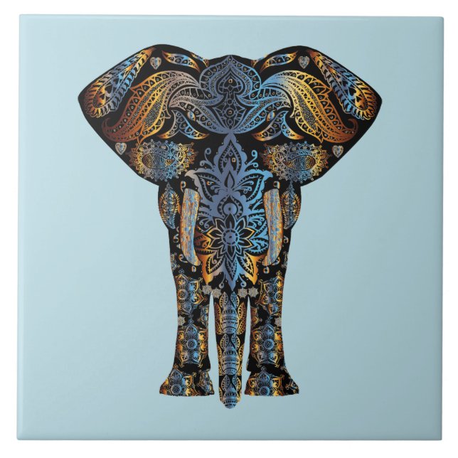Decorative Elephant Design Tile (Front)
