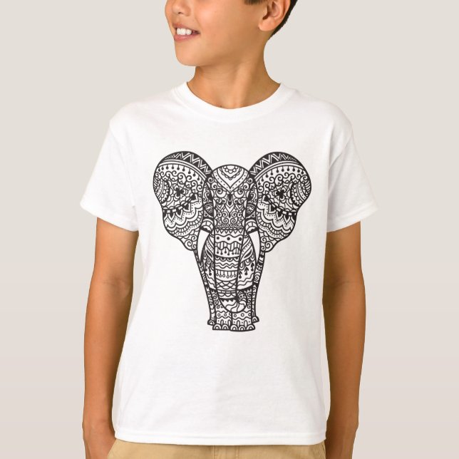 Decorative Elephant Style T-Shirt (Front)