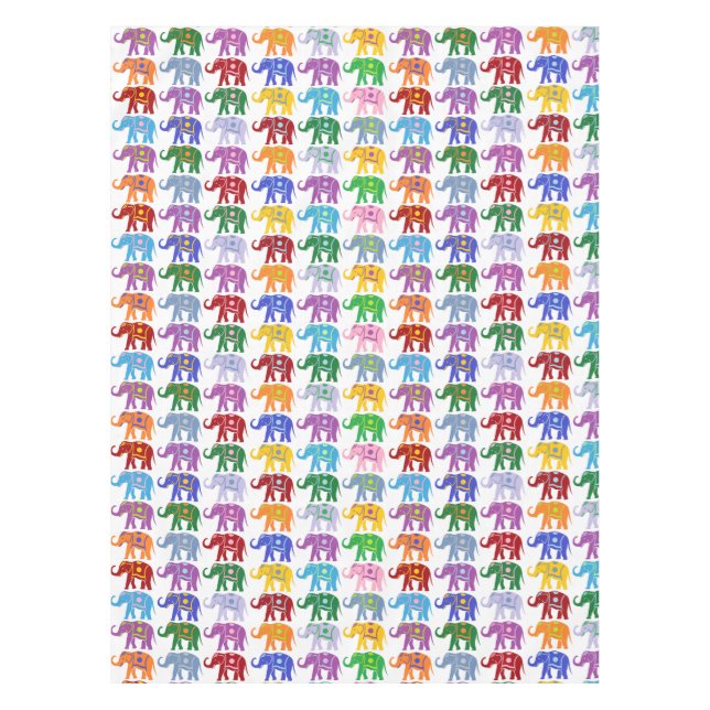 Decorative Elephants Tablecloth (Front)