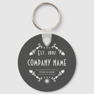 Decorative Established Company Name Keychain