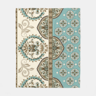 Decorative Ethnic Moroccan Style Border Fleece Blanket