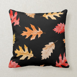 Decorative Fall Pillow   Watercolor Autumn Leaves