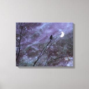Decorative Fantasy Crow Art Canvas Print