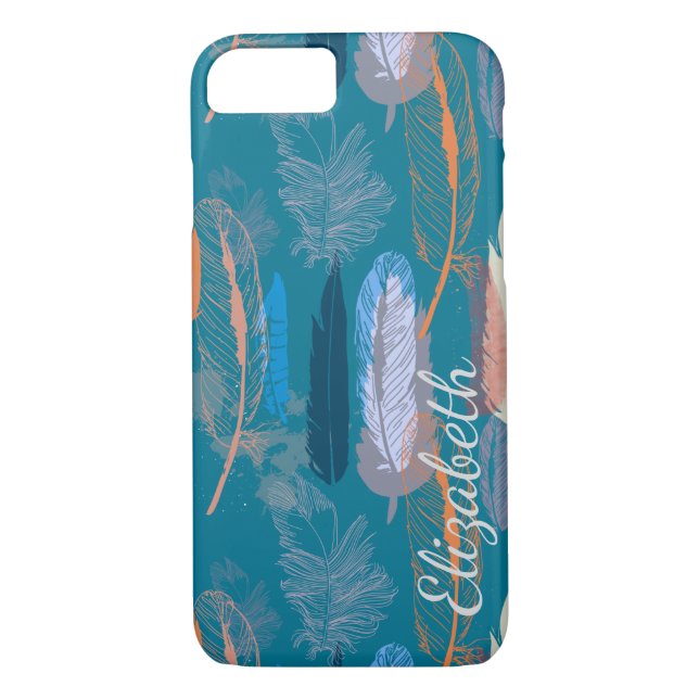 Decorative Feather Design Personalized Case-Mate iPhone Case (Back)