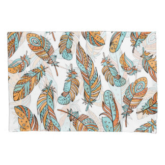 Decorative Feathers: Hand-Drawn Vintage Art Pillowcase