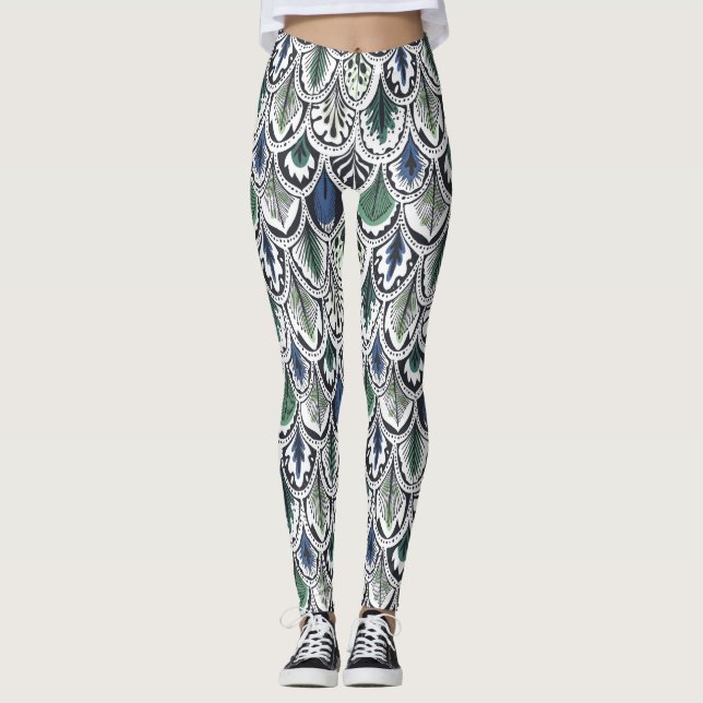 Decorative Feathers Leggings (Front)