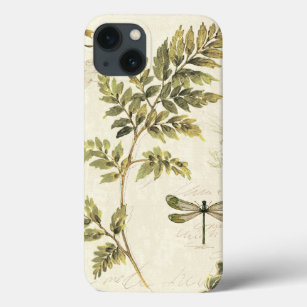 Decorative Ferns and a Dragonfly iPhone 13 Case