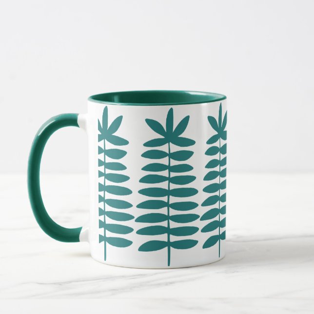 Decorative Ferns - Hunter Green Mug (Left)