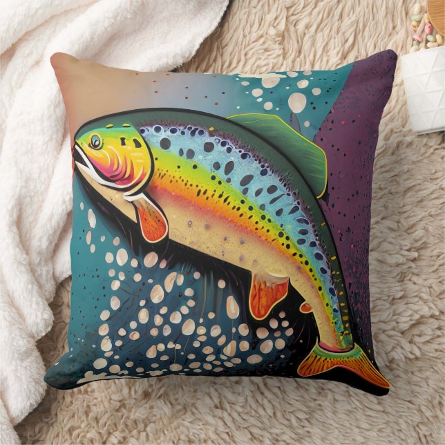 Decorative Fishing Throw Pillow for a Cozy Decor (Blanket)