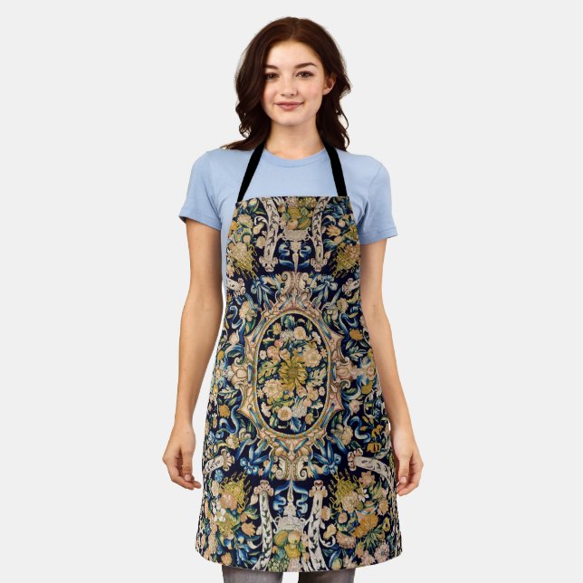 Decorative Floral Carpet Pattern Apron (Worn)