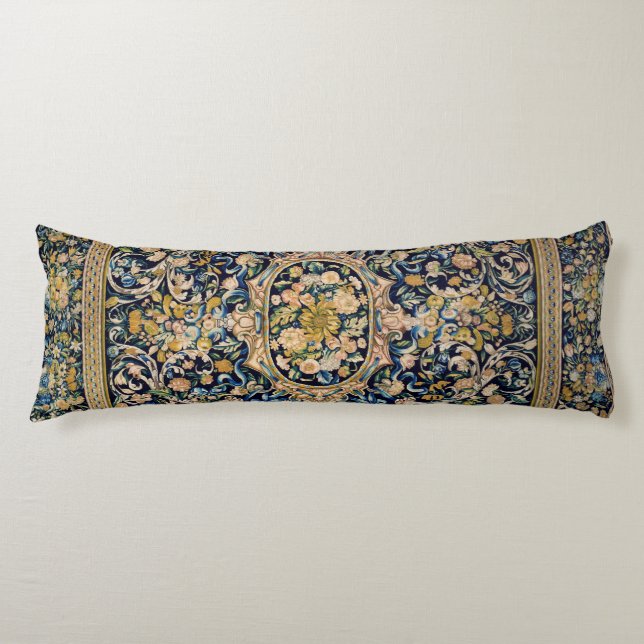 Decorative Floral Carpet Pattern Body Pillow (Front)