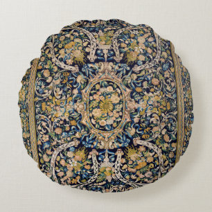 Decorative Floral Carpet Pattern Round Pillow