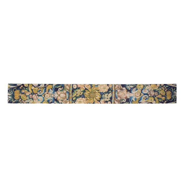 Decorative Floral Carpet Pattern Satin Ribbon (Front)