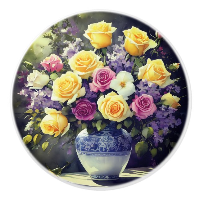 Decorative floral ceramic knobs (Front)