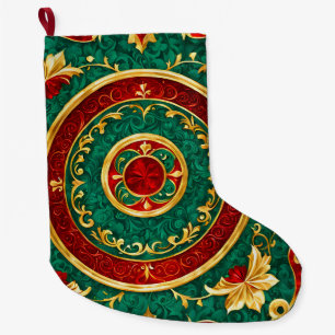 Decorative Floral Christmas Holiday Stocking