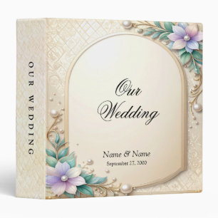 Decorative Floral Frame with Pearls Album Binder